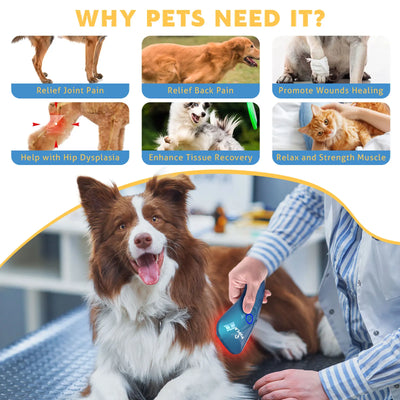 Handheld Red Light Therapy Pet Pain Relief Device 620nm Wavelength Cold Laser Veterinary Equipment for Treating Joint&Skin Pain