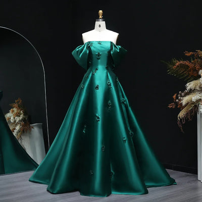 Sharon Said Black Sheer Sleeves Evening Dresses with Sweep Floor for Women Wedding Party Gown SF026 Customized فساتين سهرة
