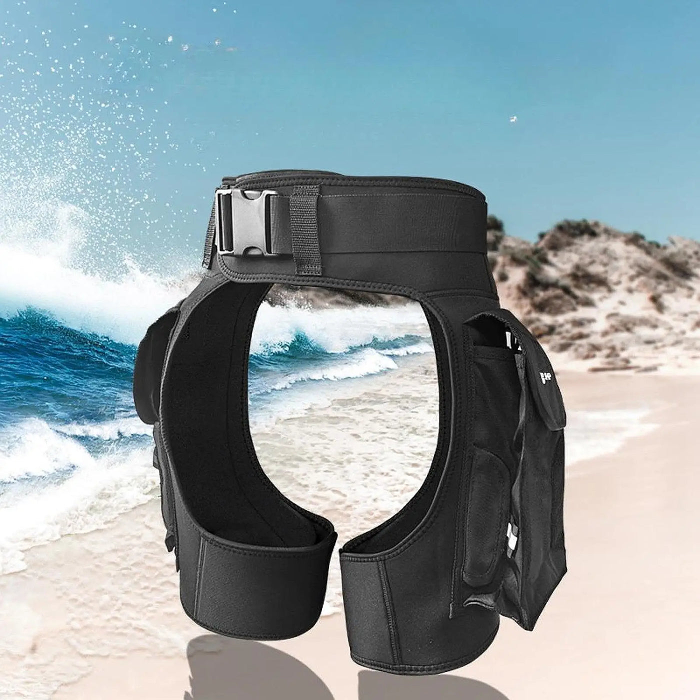 Wetsuit Pants Adjustable Waist Band with Side Pockets Wetsuit Shorts for Canoeing Scuba Diving Kayaking Swimming Surfing