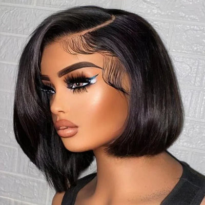 Short Bob Wigs 13x4 Lace Front Human Hair Wigs Pre Plucked With Baby Hair Straight Short Bob Wigs Lace Wig