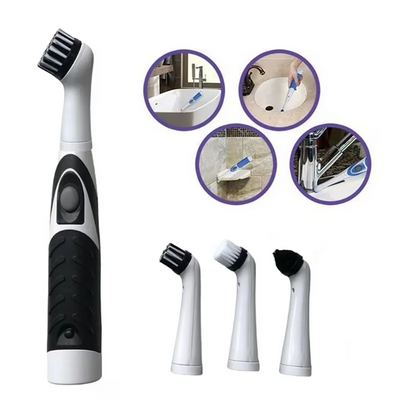 Cleaning brush Sonic Scrubber, Cleaning Tool With 4 Brushes Multifunctional Electric Cleaning Brush Cleaning Supplies
