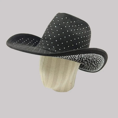 Women's cowboy hat high-end custom accessories white exquisite cowboy fashion shiny pearl rhinestone cowboy hat prom party hat