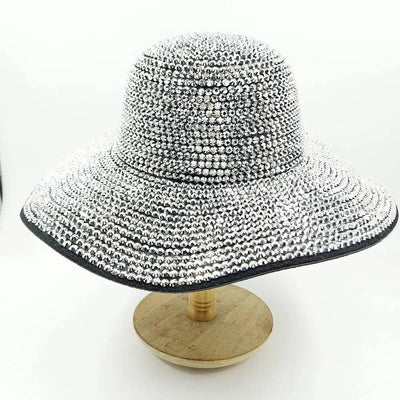 Women's cowboy hat high-end custom accessories white exquisite cowboy fashion shiny pearl rhinestone cowboy hat prom party hat