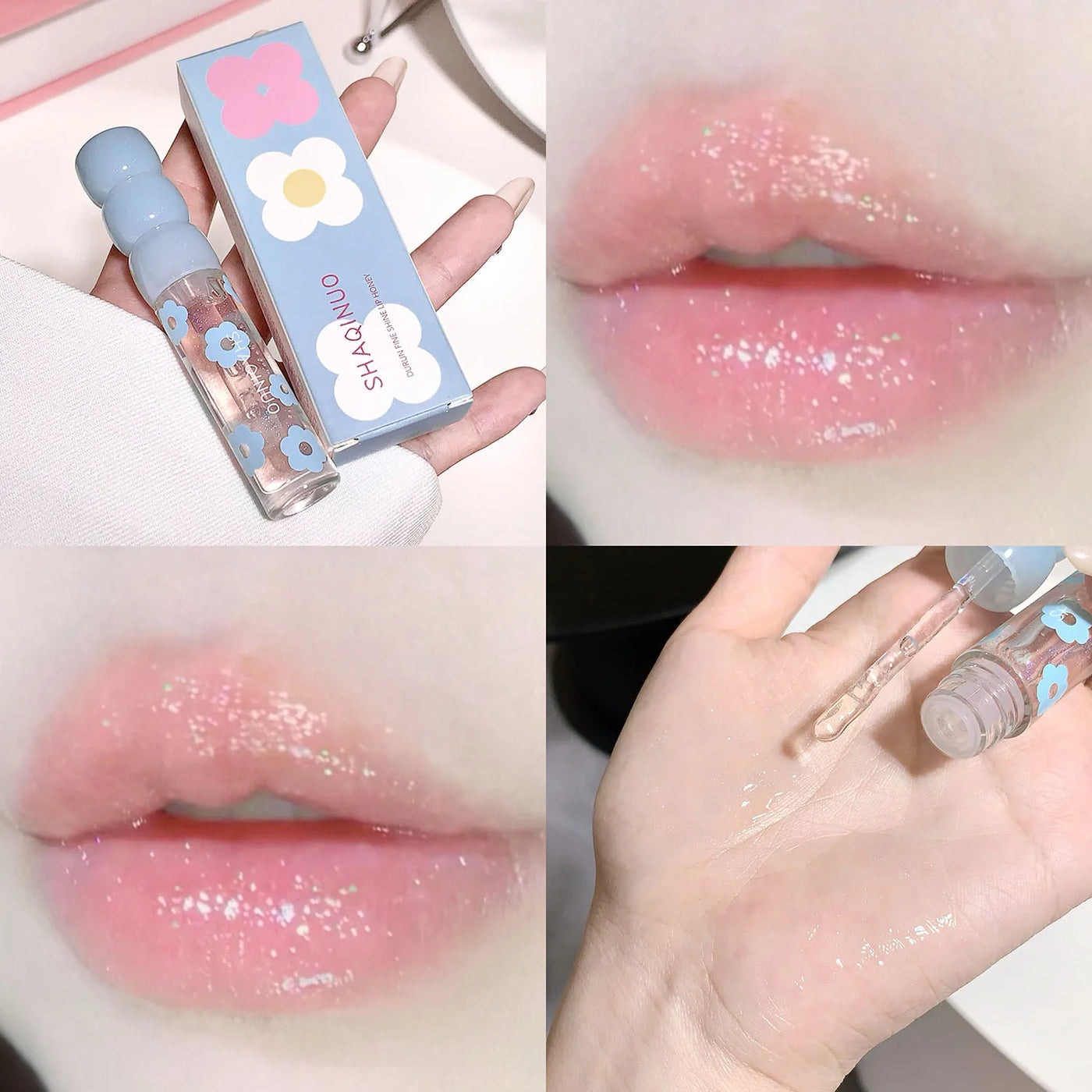 Shimmering Dewy Hydrating Lip Oil Gloss - Intense Moisturizer with Lightweight, Non-Sticky Shine - Perfect Long-Lasting Lip Care