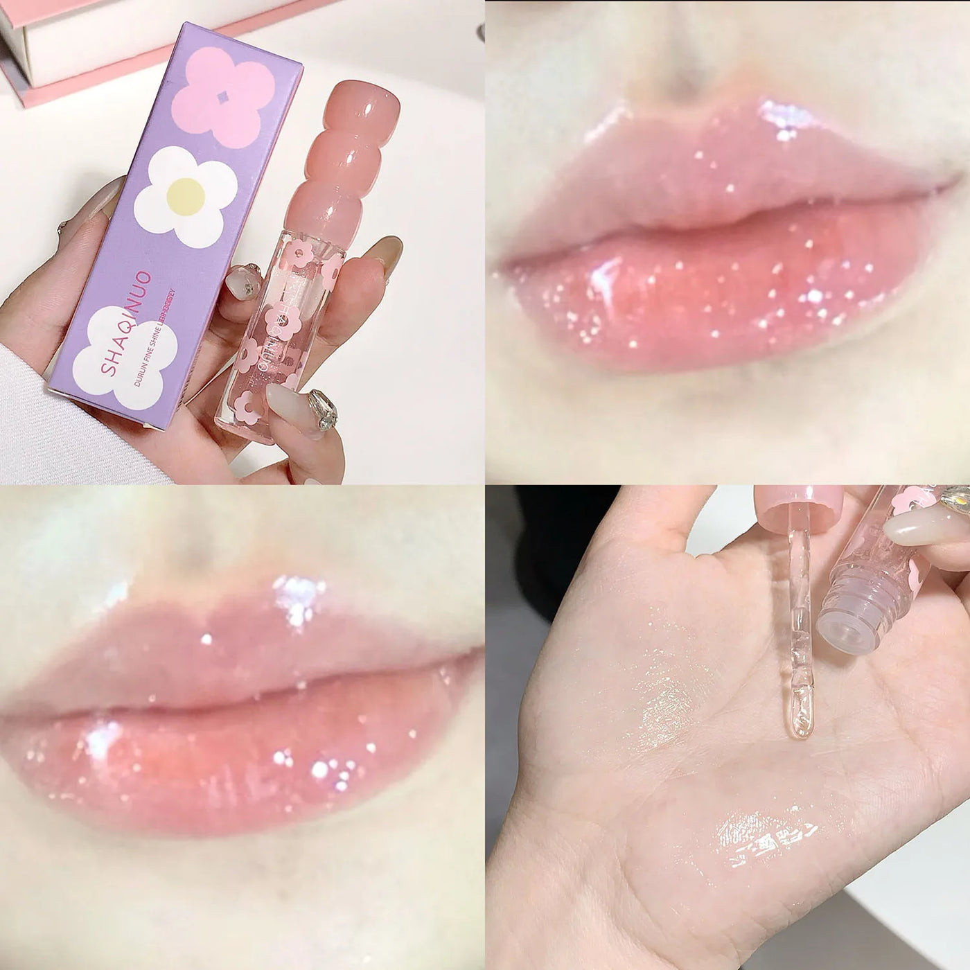 Shimmering Dewy Hydrating Lip Oil Gloss - Intense Moisturizer with Lightweight, Non-Sticky Shine - Perfect Long-Lasting Lip Care