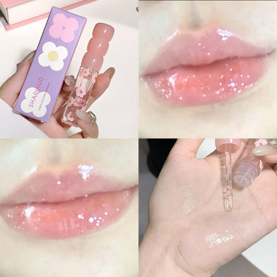 Shimmering Dewy Hydrating Lip Oil Gloss - Intense Moisturizer with Lightweight, Non-Sticky Shine - Perfect Long-Lasting Lip Care