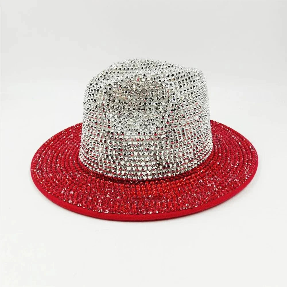Women's cowboy hat high-end custom accessories white exquisite cowboy fashion shiny pearl rhinestone cowboy hat prom party hat