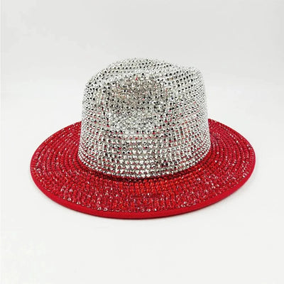 Women's cowboy hat high-end custom accessories white exquisite cowboy fashion shiny pearl rhinestone cowboy hat prom party hat