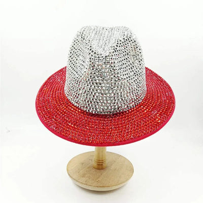 Women's cowboy hat high-end custom accessories white exquisite cowboy fashion shiny pearl rhinestone cowboy hat prom party hat