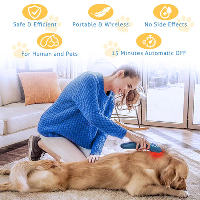 Handheld Red Light Therapy Pet Pain Relief Device 620nm Wavelength Cold Laser Veterinary Equipment for Treating Joint&Skin Pain