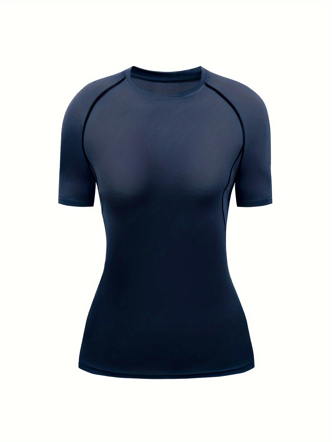 Women's Quick-Dry Crew Neck Tee – Breathable, Stretchable Activewear with Classic Solid Color Design