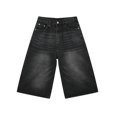 Men's Jeans Shorts American Style Vintage Loose Fit Wide Leg Straight Leg Denim Fashion Design Summer Y2k Gothic Washed Shorts