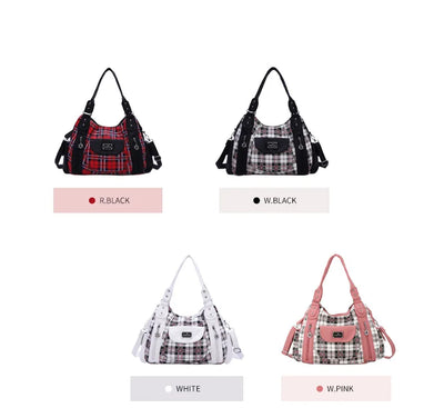 Fashion Women Hand Bag Designers Luxury Handbags Women Plaid Shoulder Bags Female Top-handle Bags Large Purse Hobos