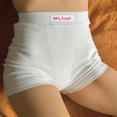 Women's shorts Summer Brown Letter Embroidery Biker Shorts Women Ribber Knit Black High Waist Casual Streetwear Shorts