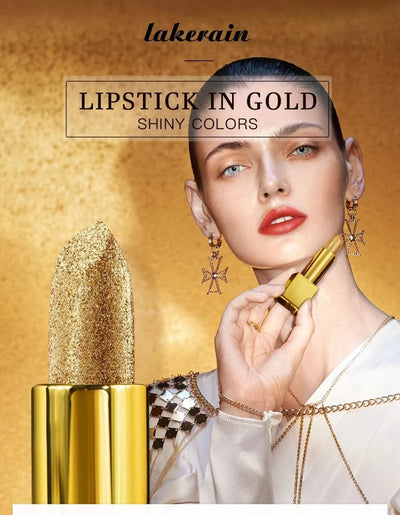 Gold Velvet Matte Moisturizing Waterproof Lipstick Makeup/cosmetics Pigment Nude Rouge