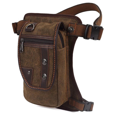 Men's Canvas Drop Leg Bag Waist Thigh Fanny Pack Belt Travel Messenger Shoulder Bag Male Multi-purpose Motorcycle Bags