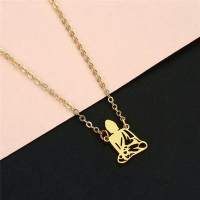Stainless Steel Meditation Buddha Pendant Necklaced Sincere Buddhism Accessories Guardian Jewelry Gift