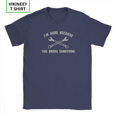 Men Mechanic T Shirts Car Fix Engineer 100% Cotton Clothing Novelty Short Sleeve Round Collar Tees Printed T-Shirt