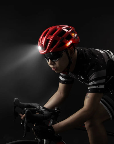 ROCKBROS Bicycle Helmets Ultralight Cycling Helmet Mountain Road Bike Helmet With Glowing Headlight Warning Light Safety Cap