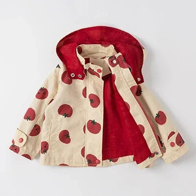 2021 Spring Autumn Girls Windbreaker Coat Jackets Baby Kids Flower Embroidery Hooded Outwear For Baby Kids Coats Jacket Clothing