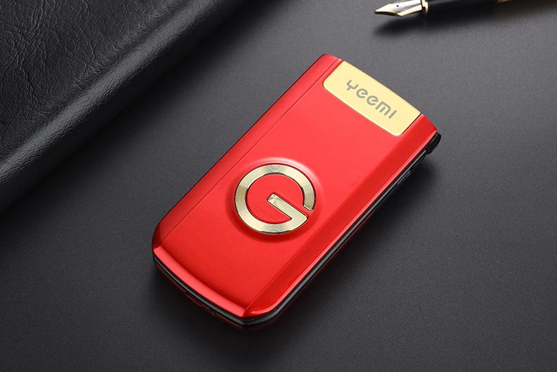 Slim Flip Mobile For Elderly Metal Body  Big Screen SOS Call Quick Dial Loud Sound Two Sim Magic Voice Torch Senior Mobile Phone