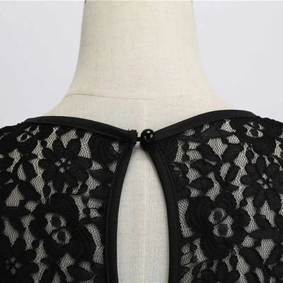 Elegant Party Dress Women Summer Lace Vintage Vestidos 50s 60s Rockabilly Swing Dress Casual  Midi Dresses