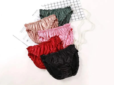 Large Size Mid Waist Panties For Women Ladies Breathable Underwear Briefs Elastic Comfortable Sexy Ruffles Underwear Lingerie