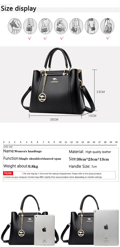 Luxury Handbags Women Bags Designer 3 Layers Soft Leather Shoulder Crossbody Sac Ladies Large Capacity Shopping Messenger Tote
