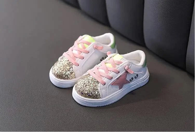 Children's Kids Casual Sports Shoes And Lightweight Comfortable Single Sequins Sneakers Autumn Non-Slip Children Girls Shoe