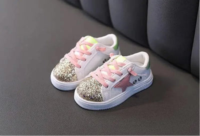 Children's Kids Casual Sports Shoes And Lightweight Comfortable Single Sequins Sneakers Autumn Non-Slip Children Girls Shoe