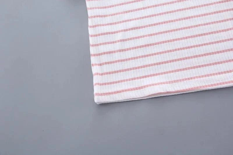 Summer Children Clothing Baby Cute  Girls Casual T-Shirts Bib Shorts 2Pcs/Set Toddler Cartoon Fashion Cotton Infant Clothes Suit