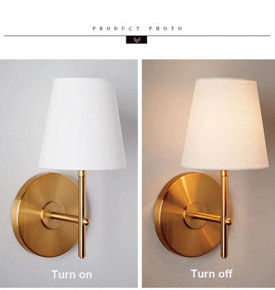Indoor Lighting Mid-Century Sconce Interior Fixture Fabric Lampshape For Bedroom Living Room Bedside Table Home Decor Wall Lamp