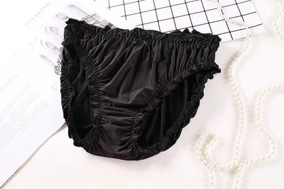 Large Size Mid Waist Panties For Women Ladies Breathable Underwear Briefs Elastic Comfortable Sexy Ruffles Underwear Lingerie