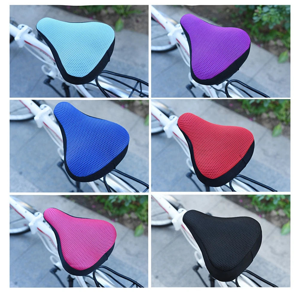 3D Soft Bicycle Saddle Cover Shockproof Anti Slip Breathable Saddles Cycling Silicone Comfortable Seats Bicycle Bike Accessories