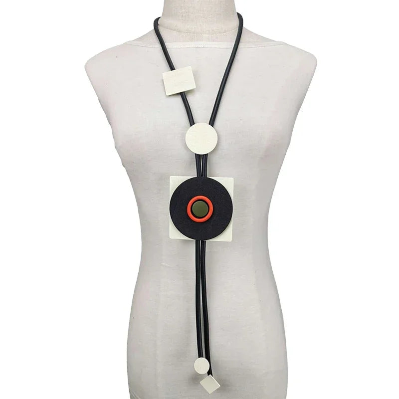 UKEBAY New Pendant Necklace Women Handmade Jewelry Rubber Necklaces Long Clothes Chain Statement Accessories Luxury Necklaces