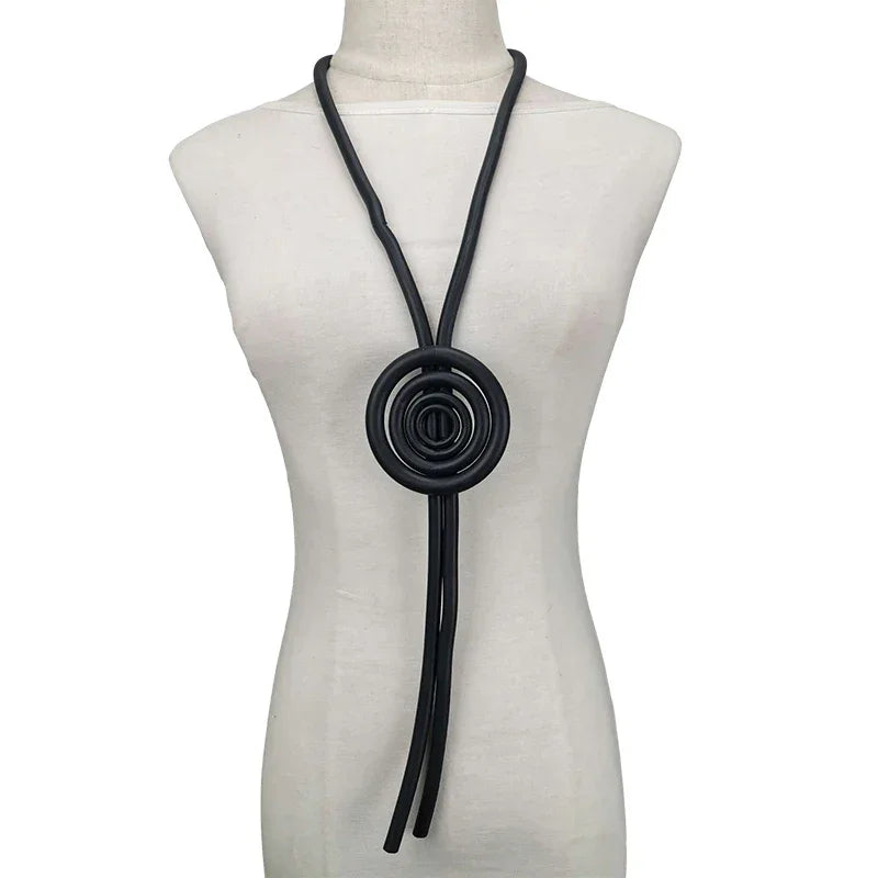 UKEBAY New Pendant Necklace Women Handmade Jewelry Rubber Necklaces Long Clothes Chain Statement Accessories Luxury Necklaces