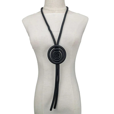 UKEBAY New Pendant Necklace Women Handmade Jewelry Rubber Necklaces Long Clothes Chain Statement Accessories Luxury Necklaces