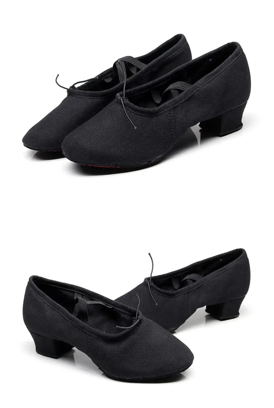 Women Dance Shoes Girls Ballet Jazz Salsa Shoes Soft Sole Low Heels Kids Dancing Slippers Pink Black Red Children Latin Sneakers