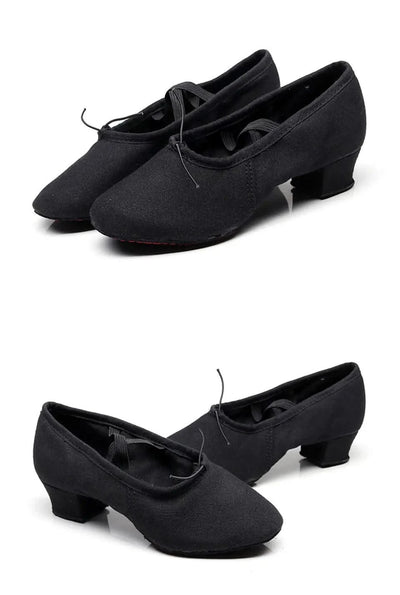 Women Dance Shoes Girls Ballet Jazz Salsa Shoes Soft Sole Low Heels Kids Dancing Slippers Pink Black Red Children Latin Sneakers