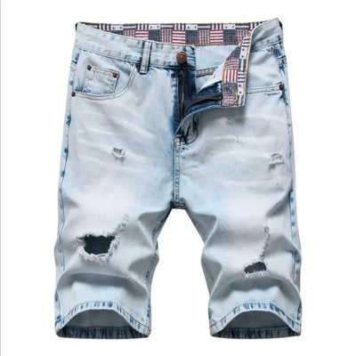 2023 Summer New Mens Ripped Short Jeans Brand Clothing Bermuda Cotton Shorts Men Thin Breathable Casual Denim Shorts