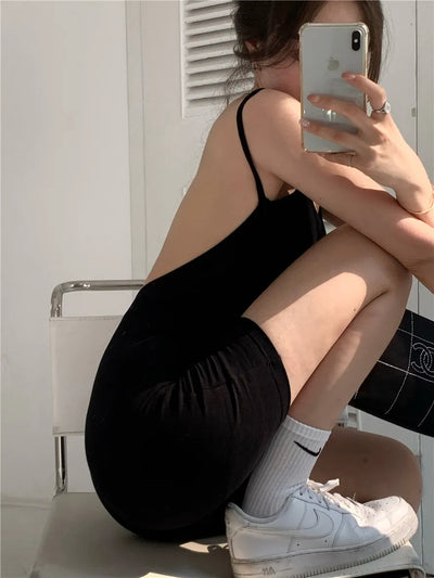 Jumpsuit women summer new style 2021 sexy tight-fitting hip shorts hot pants sleeveless black one-piece Body for women body sexy