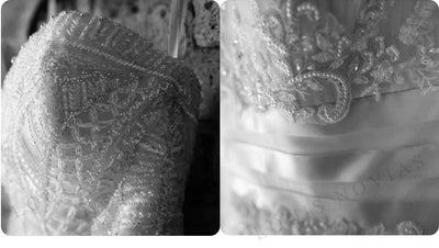 A-line Sexy Exquisite Satin Bridal Gown Beaded Sweetheart Puff Sleeve Wedding Dresses For Women