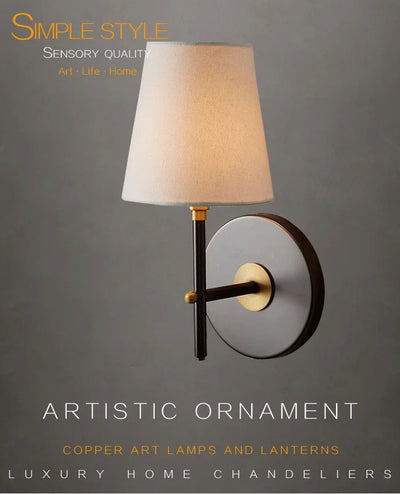 Indoor Lighting Mid-Century Sconce Interior Fixture Fabric Lampshape For Bedroom Living Room Bedside Table Home Decor Wall Lamp