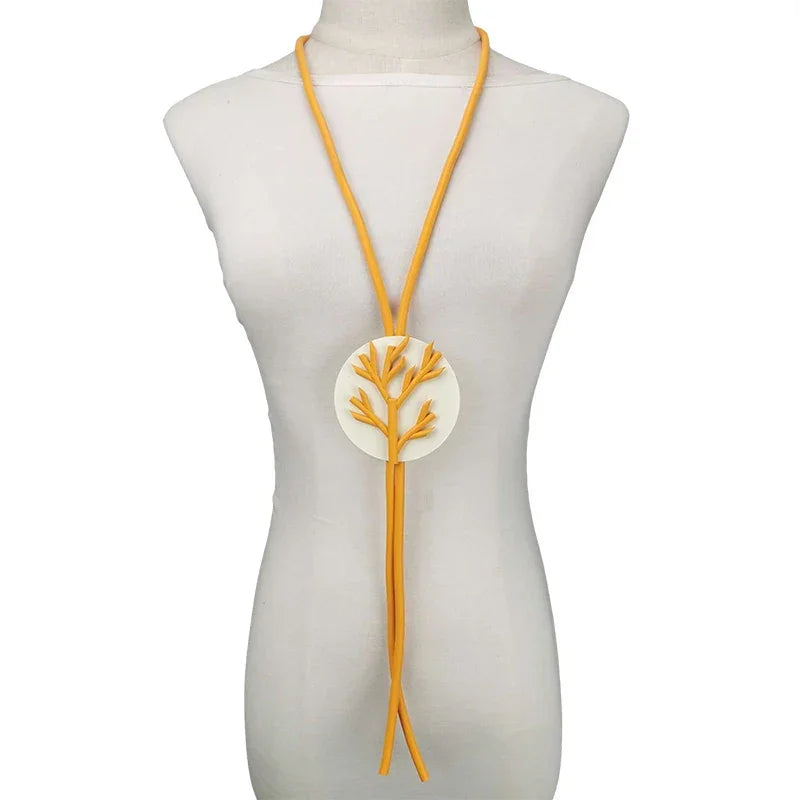 UKEBAY New Pendant Necklace Women Handmade Jewelry Rubber Necklaces Long Clothes Chain Statement Accessories Luxury Necklaces