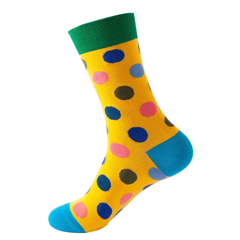 Women Crew Socks Funny Cute Cartoon candy colour dot crew socks Happy Harajuku skateboard Socks sox dropshipping