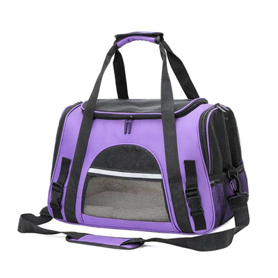 Soft Pet Carriers Portable Breathable Foldable Bag Cat Dog Carrier Bags Outgoing Travel Pets Handbag with Locking Safety Zippers