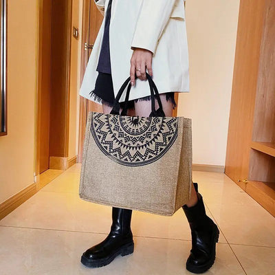 Canvas Handbags For Women Fashion Tote Beach Bags Reusable Shopping Bags Casual Large Capacity Designer Shoulder Pouch Bags