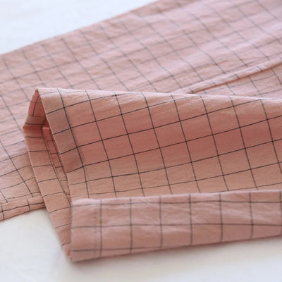 couple washed cotton trousers thin men and women home pants Elastic Waist Sleep Bottoms Plaid lounge pants home sleepwear 2021