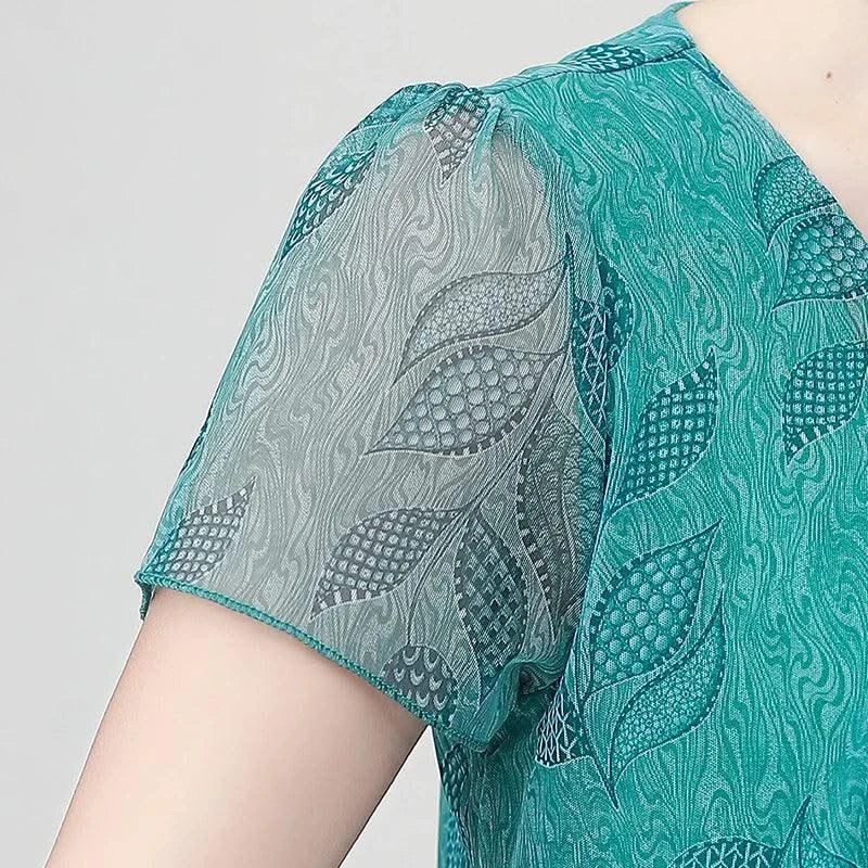 Summer  Dress NEW Casual Short Sleeve O-Neck Floral Print