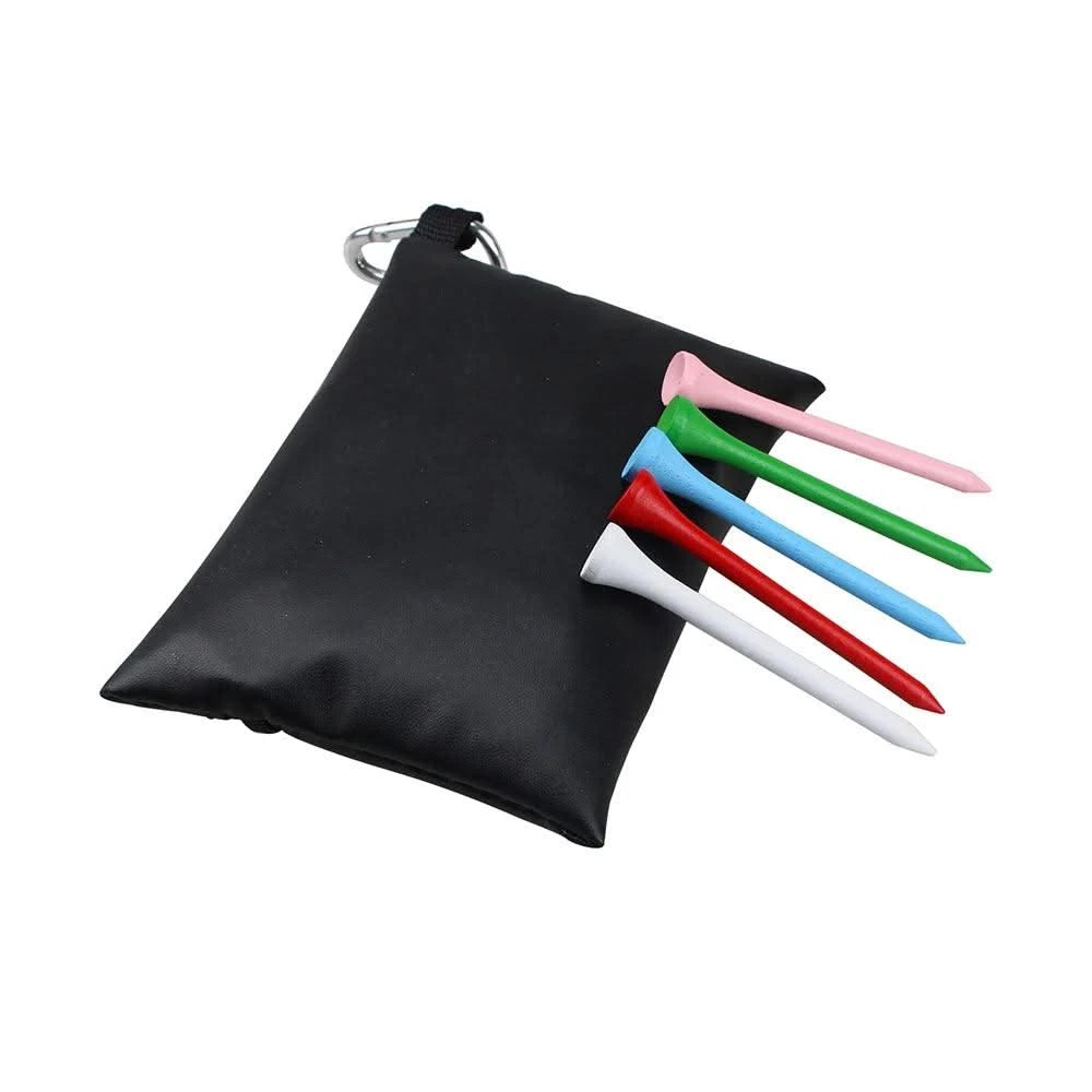Leather Golf Ball Tee Pouch Storage Bag Pocket Supplies Accessories